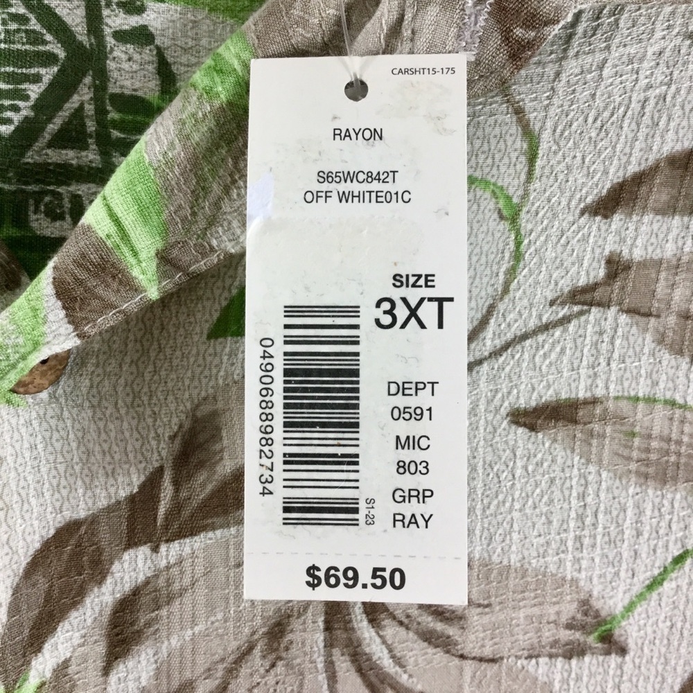 Caribbean Tropical Print Island Style Camp Shirt Size 3XT - Picture 4 of 10